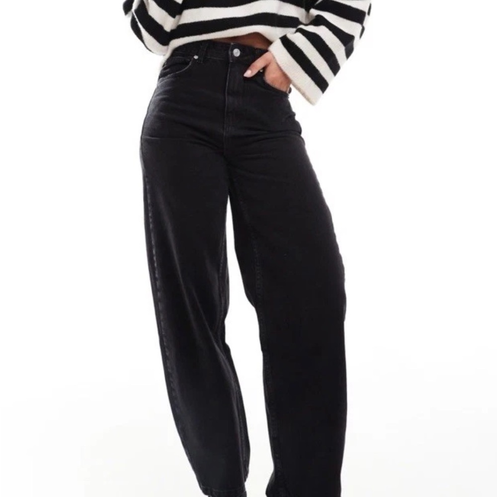 Asos Design Slim Barrel Jeans Washed Black